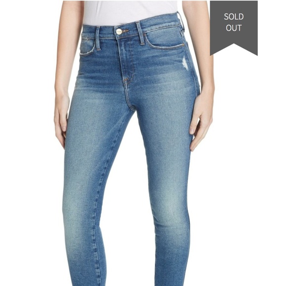 Frame Denim Denim - Frame Denim Le Skinny de Jeanne High Waist Raw Hem